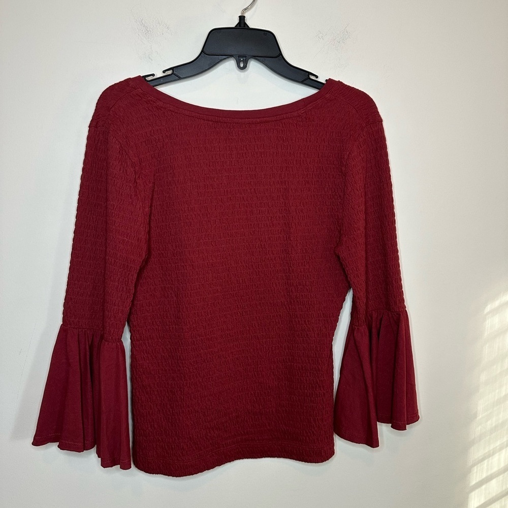 Anthropologie Smocked Bell-Sleeve Top Size Medium - Picture 10 of 10
